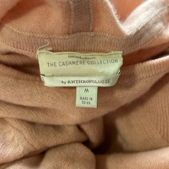 Anthropologie Cashmere Collection Limited Edition Mauve Hoodie Sweater Sz M FLAW - Picture 7 of 11